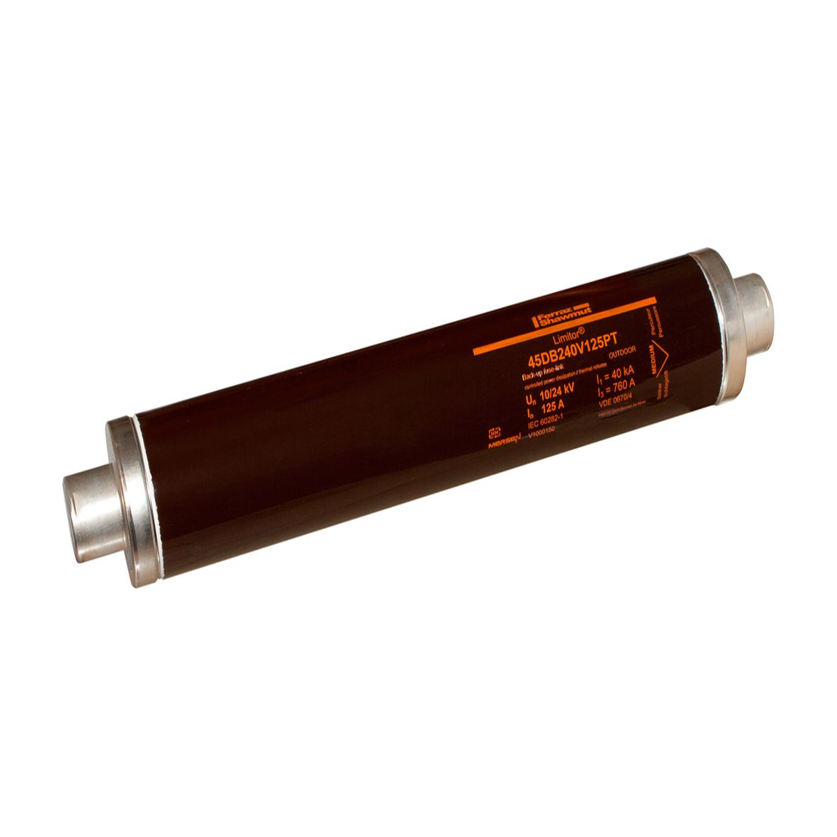 V1000150 - HV fuse, DIN, VDE, 24kV 125A, 442mm, 45mm, striker+Power Dissipation Control